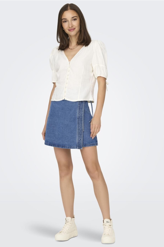 ONLVILLA WRAP TIE SKIRT DNM GUA 15325949 LIGHT BLUE DENIM
